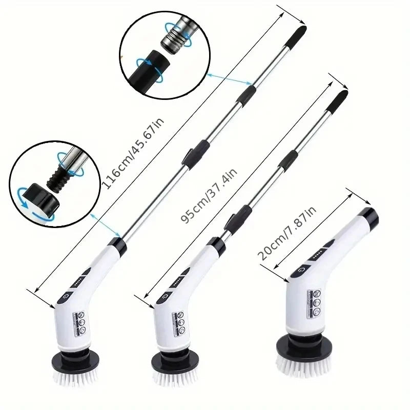 Cordless Electric Spin Scrubber — 7-in-1 Cleaning Kit