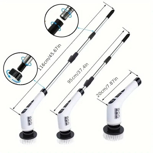 Cordless Electric Spin Scrubber — 7-in-1 Cleaning Kit