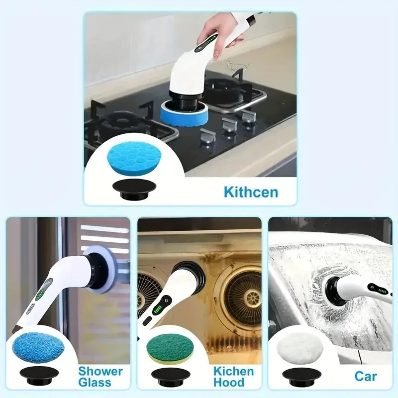 Cordless Electric Spin Scrubber — 7-in-1 Cleaning Kit