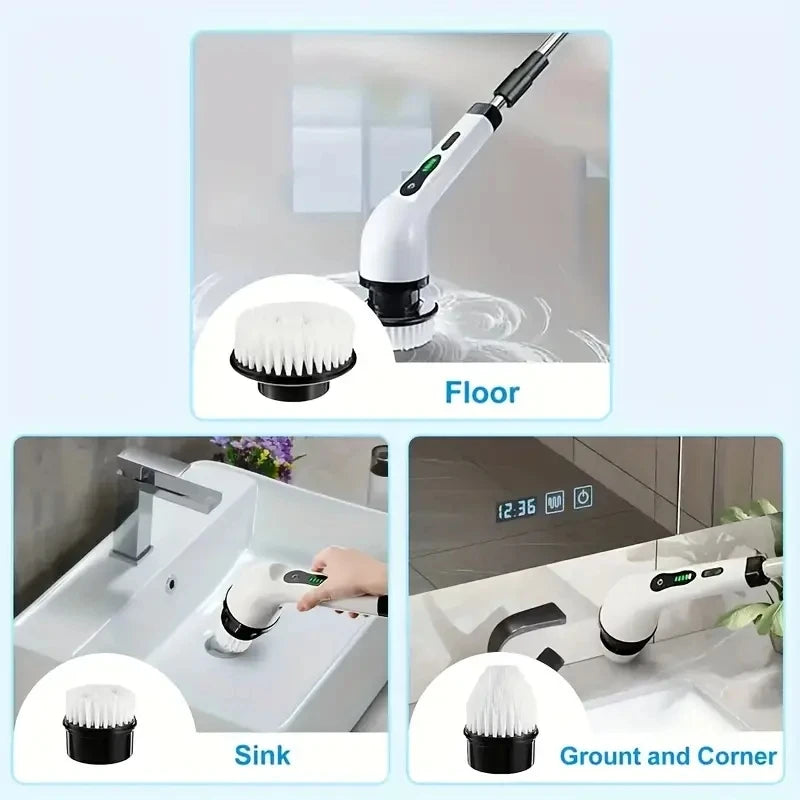 Cordless Electric Spin Scrubber — 7-in-1 Cleaning Kit